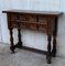 19th-Century Catalan Carved Walnut Sofa Table with Four Drawers 3