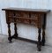 19th-Century Catalan Carved Walnut Sofa Table with Four Drawers, Image 3