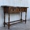 Early 19th-Century Carved Walnut Wood Catalan Console Table 2