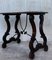 19th-Century Spanish Side Table with Hand Carved Lyre Leg and Iron Stretcher, Image 5