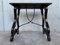 19th-Century Spanish Side Table with Hand Carved Lyre Leg and Iron Stretcher 6