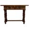 20th-Century Spanish Tuscan Console Table with Two Drawers and Turned Legs 1