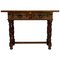 20th-Century Spanish Tuscan Console Table with Two Drawers and Turned Legs, Image 1