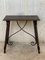 19th-Century Spanish Baroque Side Table with Iron Stretcher and Carved Top in Walnut 2
