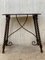 19th-Century Spanish Baroque Side Table with Iron Stretcher and Carved Top in Walnut 4