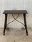 19th-Century Spanish Baroque Side Table with Iron Stretcher and Carved Top in Walnut 3