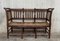 20th-Century Catalan Bench in Walnut with Caned Seat, Image 4