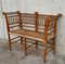 20th-Century Catalan Bench in Antique Pine with Caned Seat 2