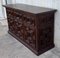 19th-Century Large Catalan Baroque Carved Oak Tuscan Credenza or Buffet 4