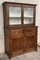 Mid 19th-Century 2-Part Step Back Walnut Pie Safe Cupboard with Glass Doors 2