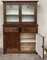 Mid 19th-Century 2-Part Step Back Walnut Pie Safe Cupboard with Glass Doors 4