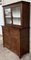 Mid 19th-Century 2-Part Step Back Walnut Pie Safe Cupboard with Glass Doors 3