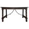 19th-Century Spanish Baroque Walnut Solomonic Leg Fratino Table with Iron Stretcher, Image 1