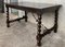 19th-Century Spanish Baroque Walnut Solomonic Leg Fratino Table with Iron Stretcher, Image 3