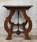 19th-Century Spanish Side Table in Walnut with Carved Lyre Legs and Top, Image 5