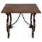 19th-Century Spanish Side Table in Walnut with Carved Lyre Legs and Top 1