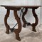 19th-Century Spanish Side Table in Walnut with Carved Lyre Legs and Top, Image 3