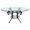 Italian Neoclassical Ornamental Wrought Iron Center Table with Oval Glass Top 1