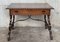 Early 20th-Century Spanish Desk with Lyre Legs and Carved Edges on Top 2