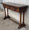 20th-Century Carved Three-Drawer Spanish Walnut Console Table with Iron Hardware 3