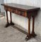 20th-Century Carved Three-Drawer Spanish Walnut Console Table with Iron Hardware, Image 3