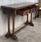 20th-Century Carved Three-Drawer Spanish Walnut Console Table with Iron Hardware, Image 4