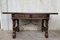 19th-Century Walnut and Wrought Iron Desk with Two Drawers and Lyre Legs 2