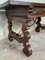 19th-Century Walnut and Wrought Iron Desk with Two Drawers and Lyre Legs 9