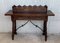 Catalan Lady's Desk or Console Table in Carved Walnut with Iron Stretcher, Image 6