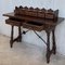 Catalan Lady's Desk or Console Table in Carved Walnut with Iron Stretcher 18
