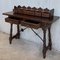 Catalan Lady's Desk or Console Table in Carved Walnut with Iron Stretcher, Image 18