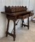 Catalan Lady's Desk or Console Table in Carved Walnut with Iron Stretcher 3