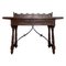 Catalan Lady's Desk or Console Table in Carved Walnut with Iron Stretcher, Image 1