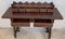 Catalan Lady's Desk or Console Table in Carved Walnut with Iron Stretcher 4