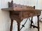 Catalan Lady's Desk or Console Table in Carved Walnut with Iron Stretcher 13