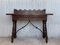 Catalan Lady's Desk or Console Table in Carved Walnut with Iron Stretcher 5
