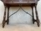 Catalan Lady's Desk or Console Table in Carved Walnut with Iron Stretcher 11