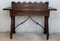 Catalan Lady's Desk or Console Table in Carved Walnut with Iron Stretcher 7