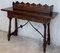 Catalan Lady's Desk or Console Table in Carved Walnut with Iron Stretcher, Image 16