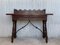 Catalan Lady's Desk or Console Table in Carved Walnut with Iron Stretcher, Image 17