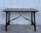 19th-Century Spanish Console or Desk Table with Iron Stretcher and Solomonic Legs 3