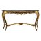 20th-Century Baroque Style Carved Walnut Ormolu and Green Marble Console Table, Image 1