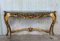20th-Century Baroque Style Carved Walnut Ormolu and Green Marble Console Table 2