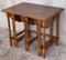 20th-Century Spanish Walnut Nesting and Folding Tables with Turned Legs, Set of 4 3