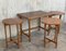 20th-Century Spanish Walnut Nesting and Folding Tables with Turned Legs, Set of 4 2