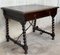 19th Century Spanish Walnut Desk with Two Drawers and Solomonic Turning Legs, Image 2