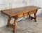 Spanish Bench or Low Console Table with Drawers, Lyre Legs and Iron Stretcher, Image 4