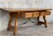 Spanish Bench or Low Console Table with Drawers, Lyre Legs and Iron Stretcher, Image 6