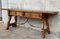 Spanish Bench or Low Console Table with Drawers, Lyre Legs and Iron Stretcher 3