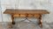 Spanish Bench or Low Console Table with Drawers, Lyre Legs and Iron Stretcher 2